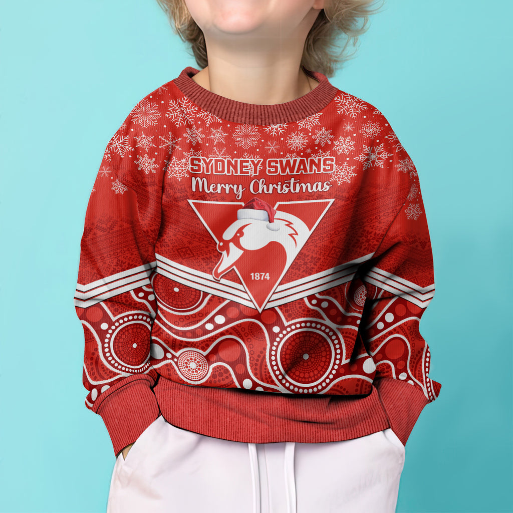 personalised-swans-football-christmas-kid-ugly-christmas-sweater-merry-xmas-2023-mix-aboriginal-art