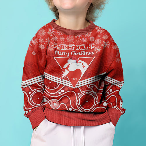 personalised-swans-football-christmas-kid-ugly-christmas-sweater-merry-xmas-2023-mix-aboriginal-art
