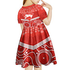 personalised-swans-football-christmas-kid-short-sleeve-dress-merry-xmas-2023-mix-aboriginal-art