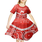 personalised-swans-football-christmas-kid-short-sleeve-dress-merry-xmas-2023-mix-aboriginal-art