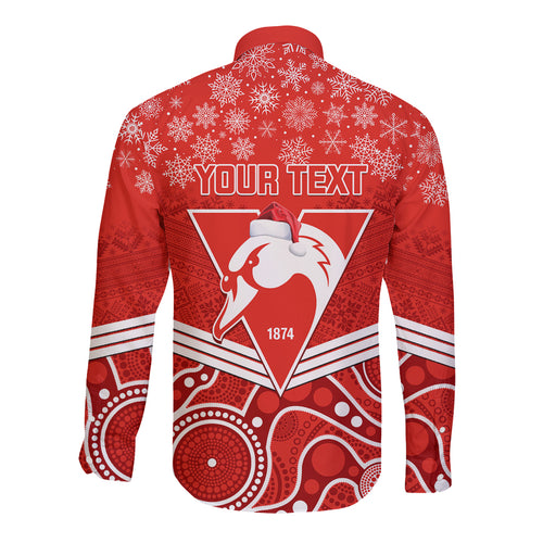 personalised-swans-football-christmas-long-sleeve-button-shirt-merry-xmas-2023-mix-aboriginal-art