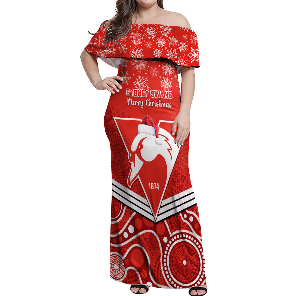 personalised-swans-football-christmas-off-shoulder-maxi-dress-merry-xmas-2023-mix-aboriginal-art