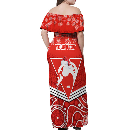 personalised-swans-football-christmas-off-shoulder-maxi-dress-merry-xmas-2023-mix-aboriginal-art