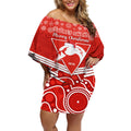 personalised-swans-football-christmas-off-shoulder-short-dress-merry-xmas-2023-mix-aboriginal-art