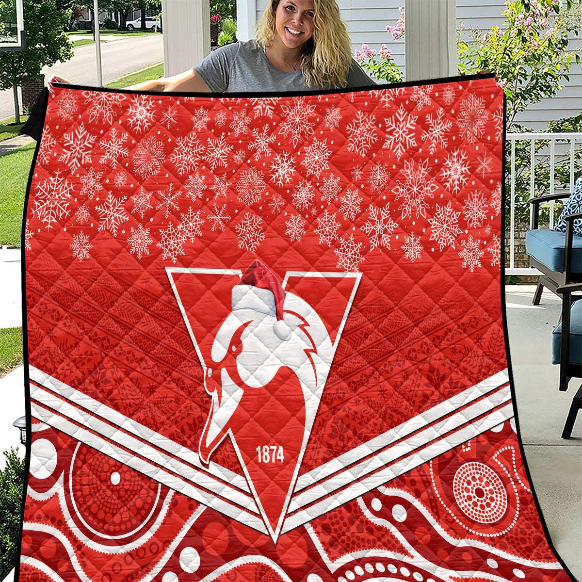 personalised-swans-football-christmas-quilt-merry-xmas-2023-mix-aboriginal-art