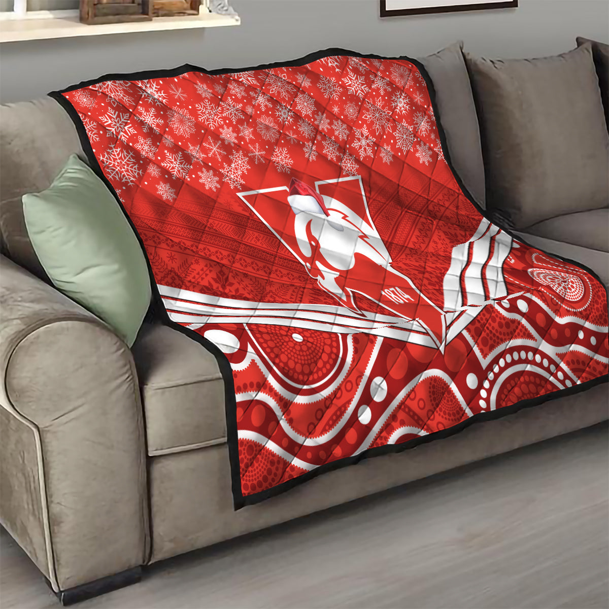 personalised-swans-football-christmas-quilt-merry-xmas-2023-mix-aboriginal-art