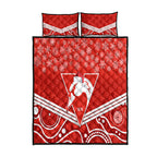 personalised-swans-football-christmas-quilt-bed-set-merry-xmas-2023-mix-aboriginal-art