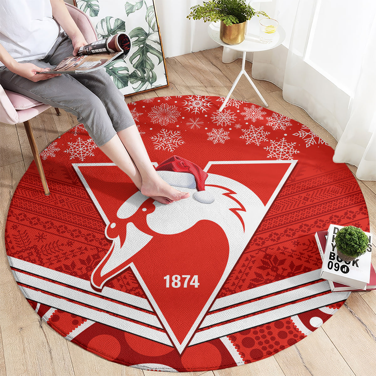 personalised-swans-football-christmas-round-carpet-merry-xmas-2023-mix-aboriginal-art