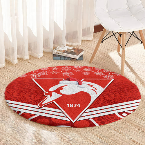 personalised-swans-football-christmas-round-carpet-merry-xmas-2023-mix-aboriginal-art
