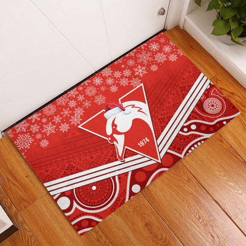 personalised-swans-football-christmas-rubber-doormat-merry-xmas-2023-mix-aboriginal-art