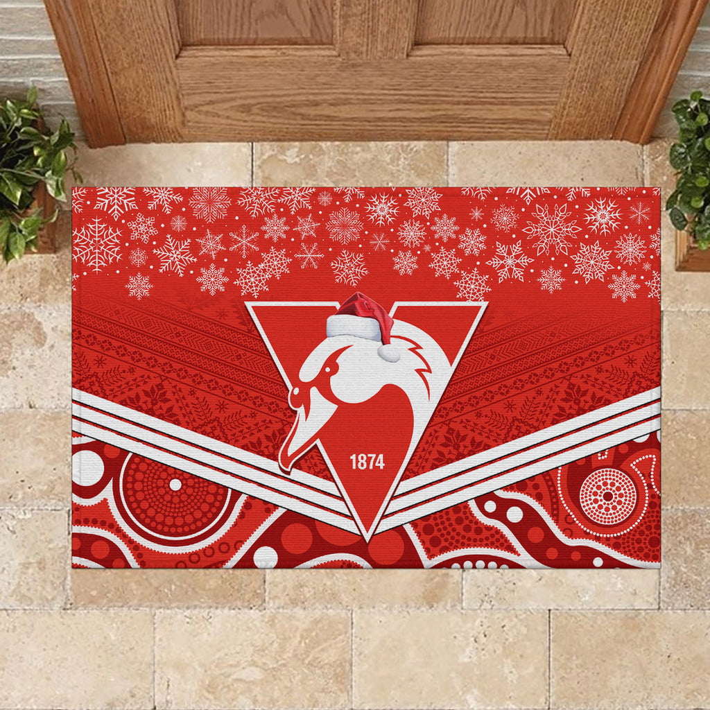 personalised-swans-football-christmas-rubber-doormat-merry-xmas-2023-mix-aboriginal-art