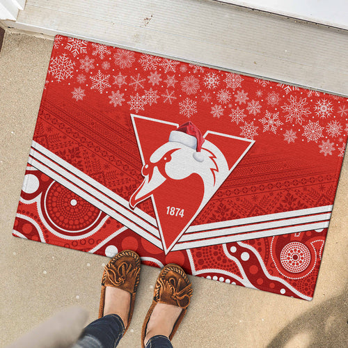personalised-swans-football-christmas-rubber-doormat-merry-xmas-2023-mix-aboriginal-art