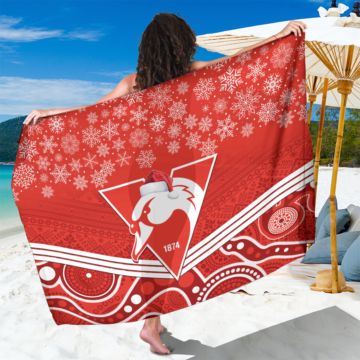 personalised-swans-football-christmas-sarong-merry-xmas-2023-mix-aboriginal-art