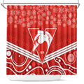 personalised-swans-football-christmas-shower-curtain-merry-xmas-2023-mix-aboriginal-art