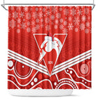 personalised-swans-football-christmas-shower-curtain-merry-xmas-2023-mix-aboriginal-art
