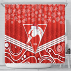 personalised-swans-football-christmas-shower-curtain-merry-xmas-2023-mix-aboriginal-art