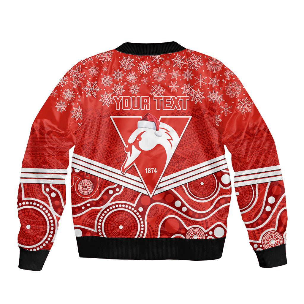personalised-swans-football-christmas-sleeve-zip-bomber-jacket-merry-xmas-2023-mix-aboriginal-art