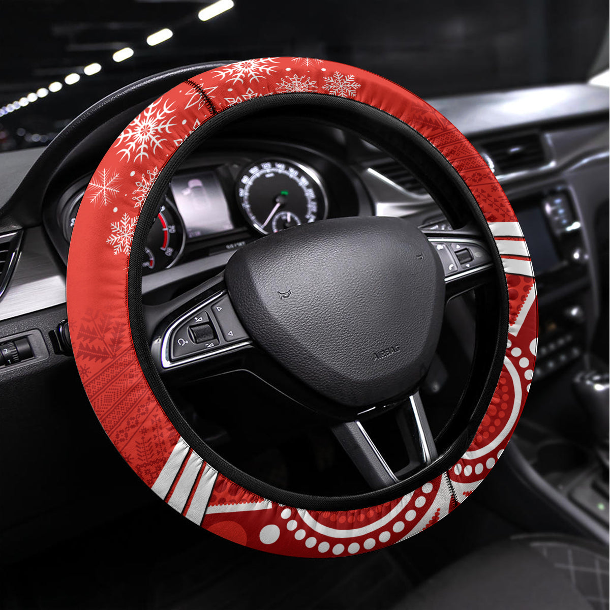 Swans Football Christmas Steering Wheel Cover Merry Xmas 2023 Mix Aboriginal Art