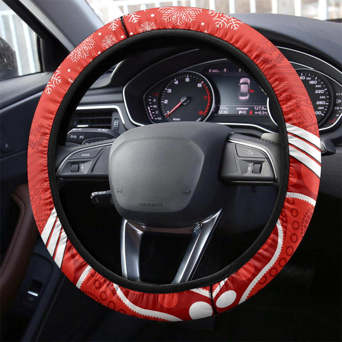 Swans Football Christmas Steering Wheel Cover Merry Xmas 2023 Mix Aboriginal Art