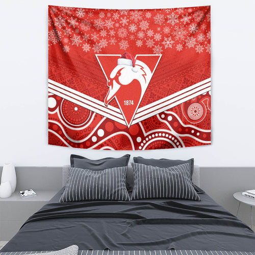 personalised-swans-football-christmas-tapestry-merry-xmas-2023-mix-aboriginal-art