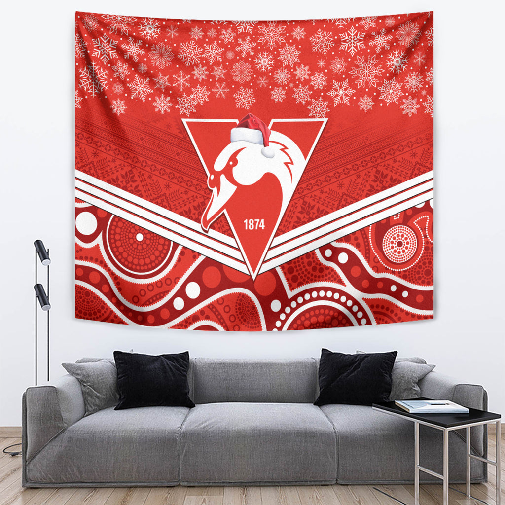 personalised-swans-football-christmas-tapestry-merry-xmas-2023-mix-aboriginal-art