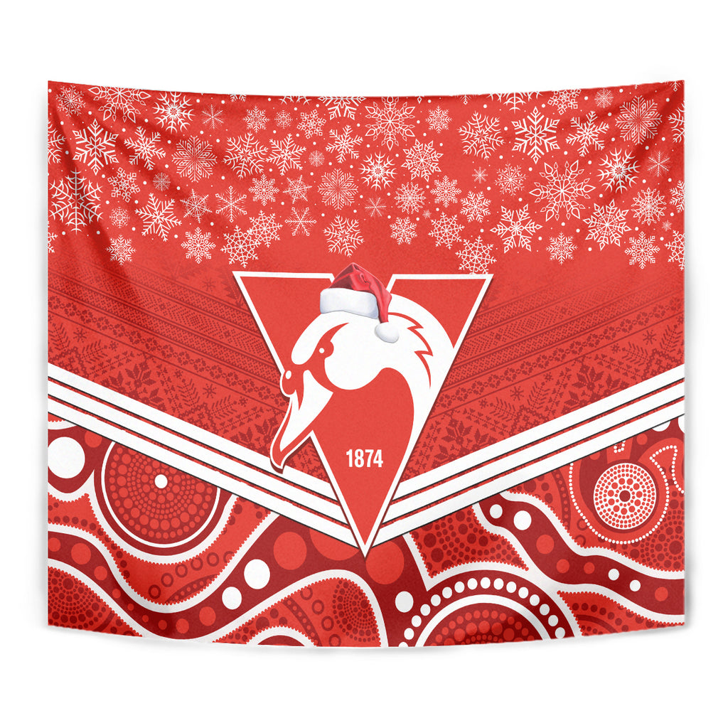 personalised-swans-football-christmas-tapestry-merry-xmas-2023-mix-aboriginal-art