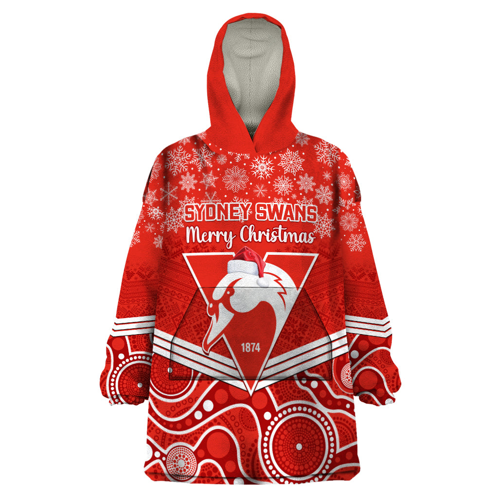 personalised-swans-football-christmas-wearable-blanket-hoodie-merry-xmas-2023-mix-aboriginal-art