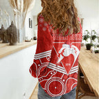 personalised-swans-football-christmas-women-casual-shirt-merry-xmas-2023-mix-aboriginal-art