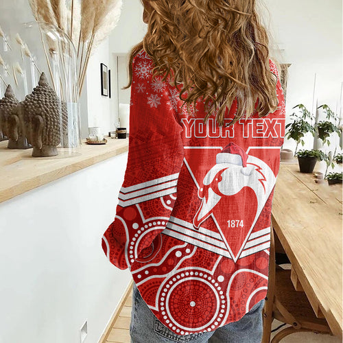 personalised-swans-football-christmas-women-casual-shirt-merry-xmas-2023-mix-aboriginal-art