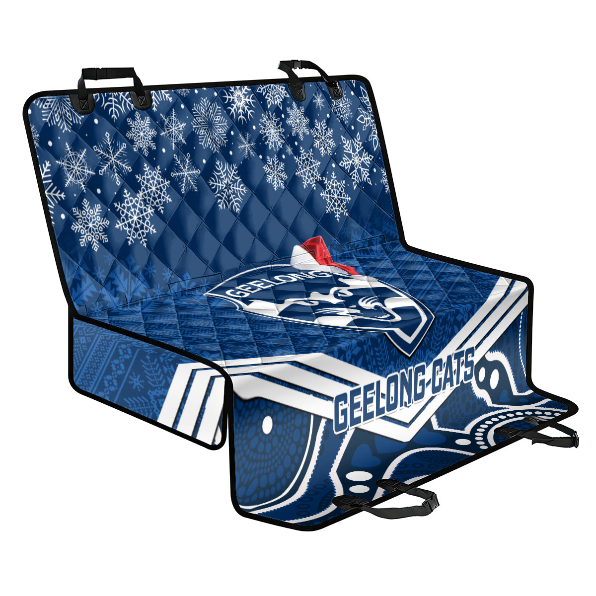 custom-geelong-football-christmas-back-car-seat-cover-merry-xmas-2023-mix-aboriginal-art