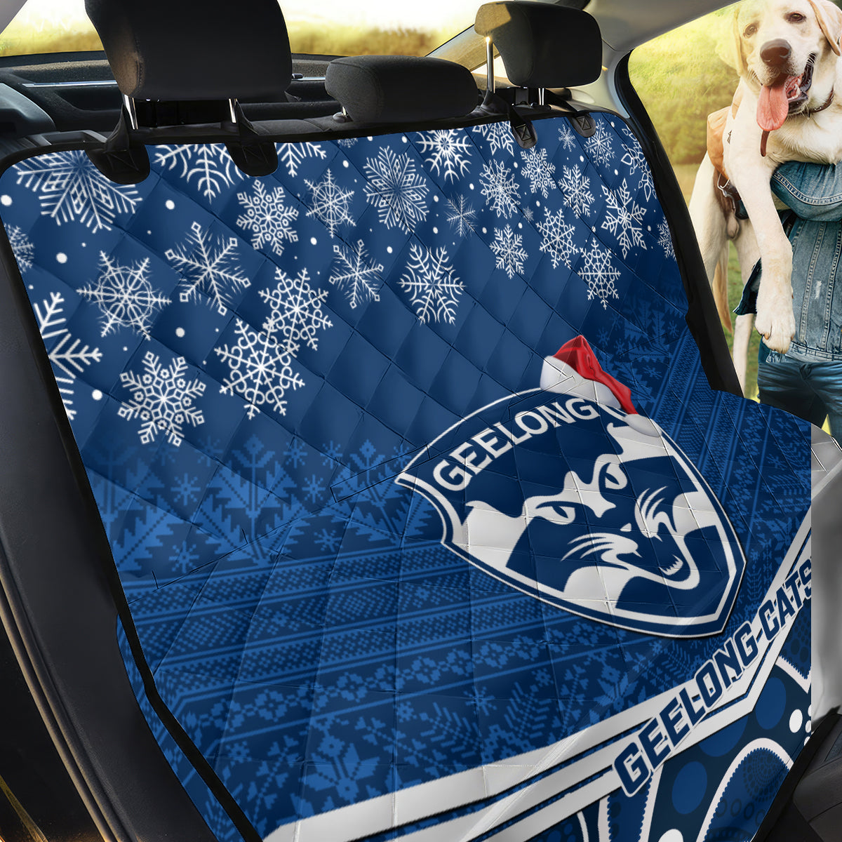 custom-geelong-football-christmas-back-car-seat-cover-merry-xmas-2023-mix-aboriginal-art