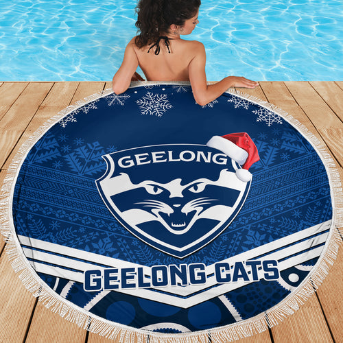 custom-geelong-football-christmas-beach-blanket-merry-xmas-2023-mix-aboriginal-art