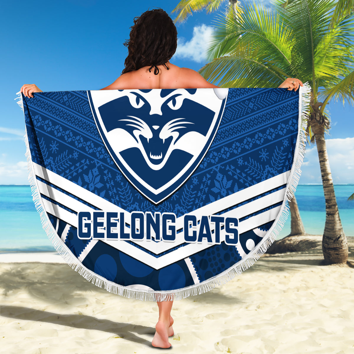 custom-geelong-football-christmas-beach-blanket-merry-xmas-2023-mix-aboriginal-art