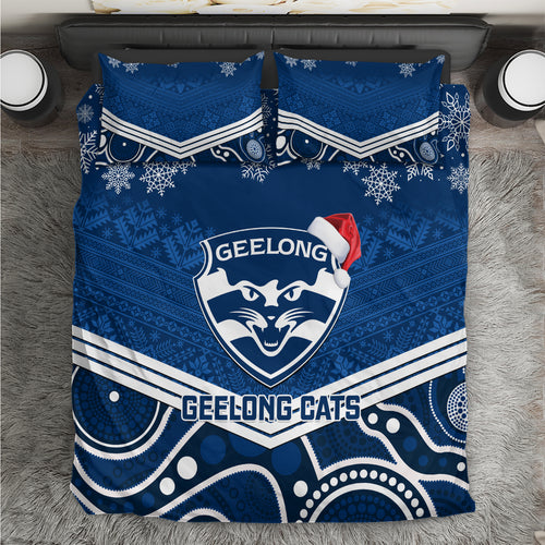 custom-geelong-football-christmas-bedding-set-merry-xmas-2023-mix-aboriginal-art