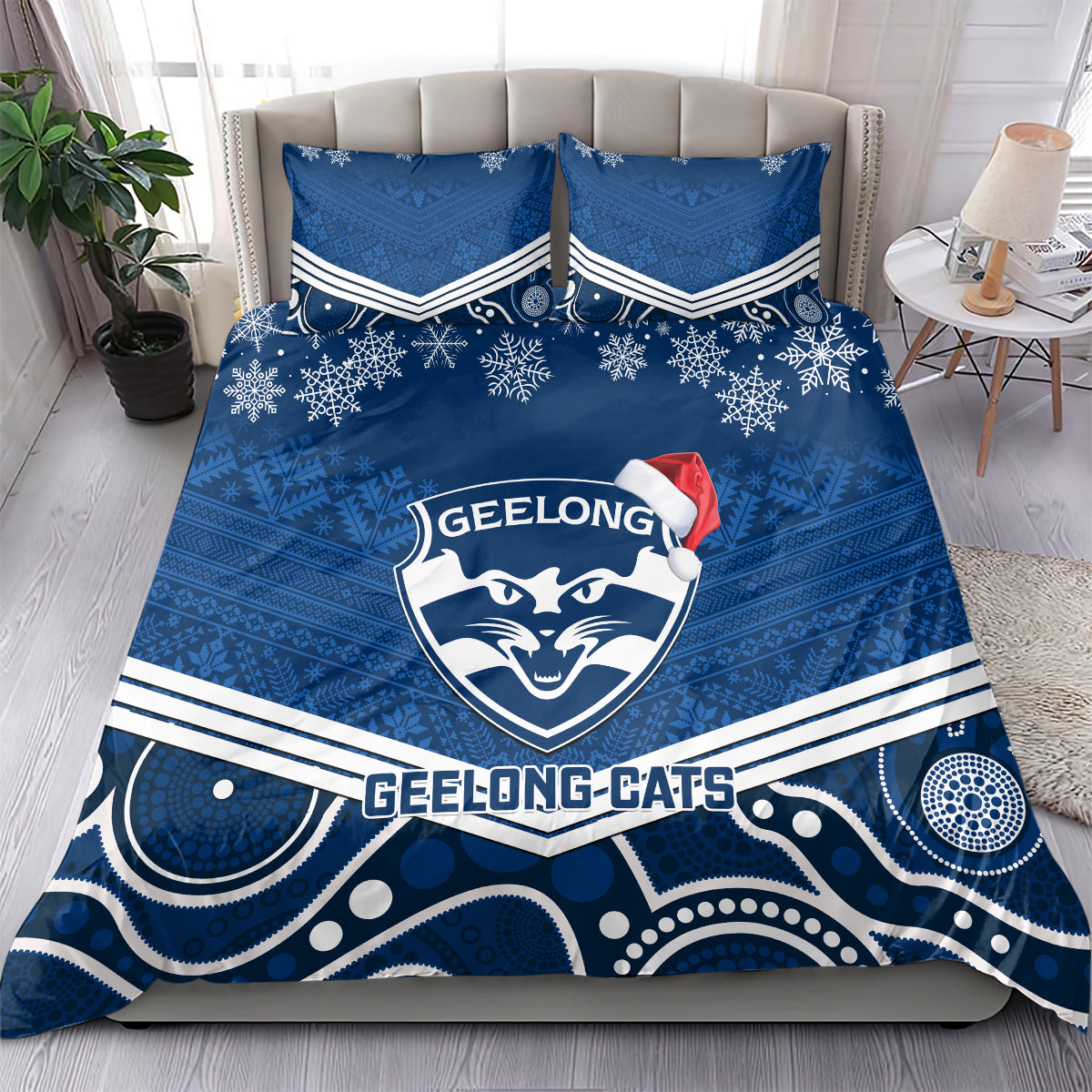 custom-geelong-football-christmas-bedding-set-merry-xmas-2023-mix-aboriginal-art