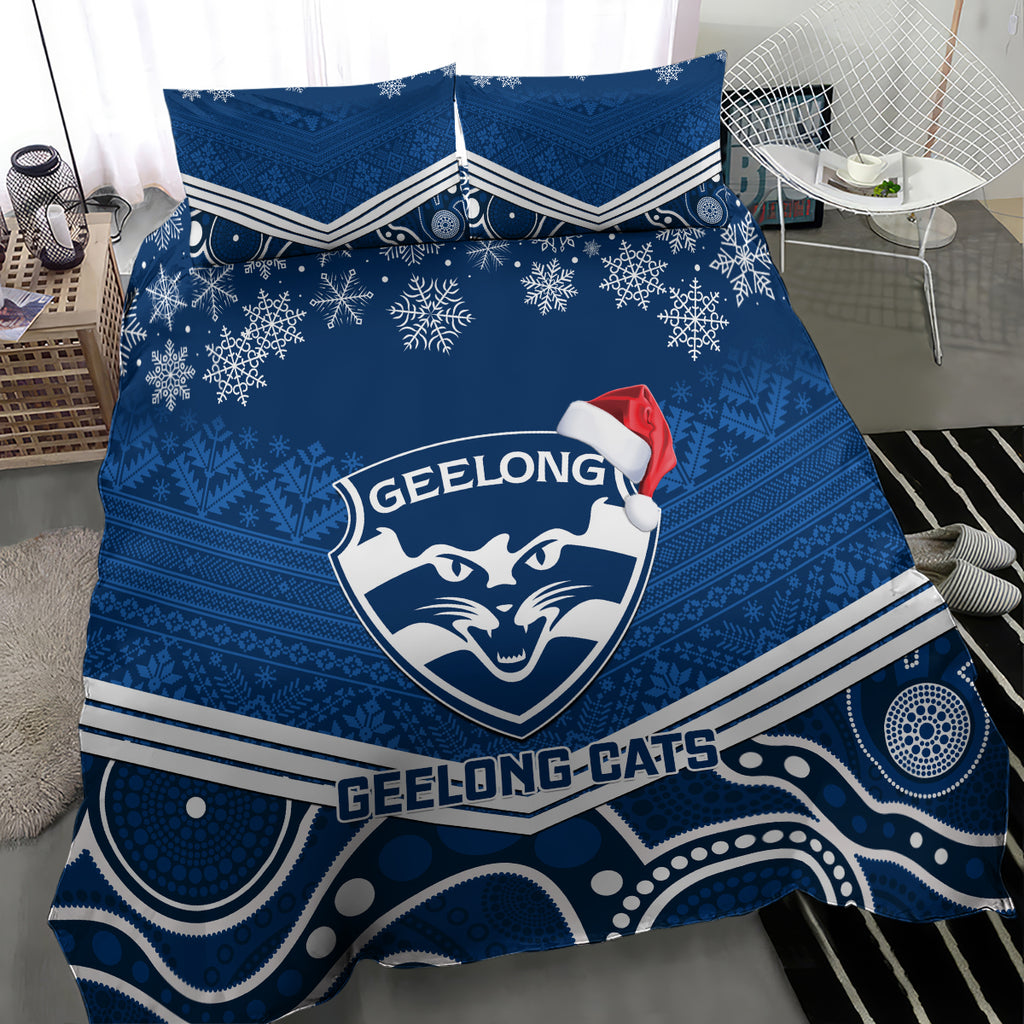 custom-geelong-football-christmas-bedding-set-merry-xmas-2023-mix-aboriginal-art