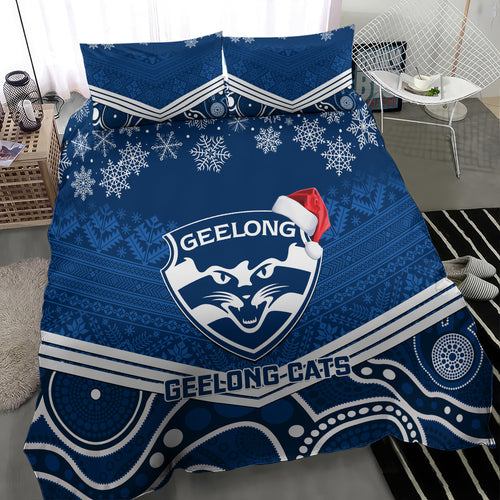 custom-geelong-football-christmas-bedding-set-merry-xmas-2023-mix-aboriginal-art