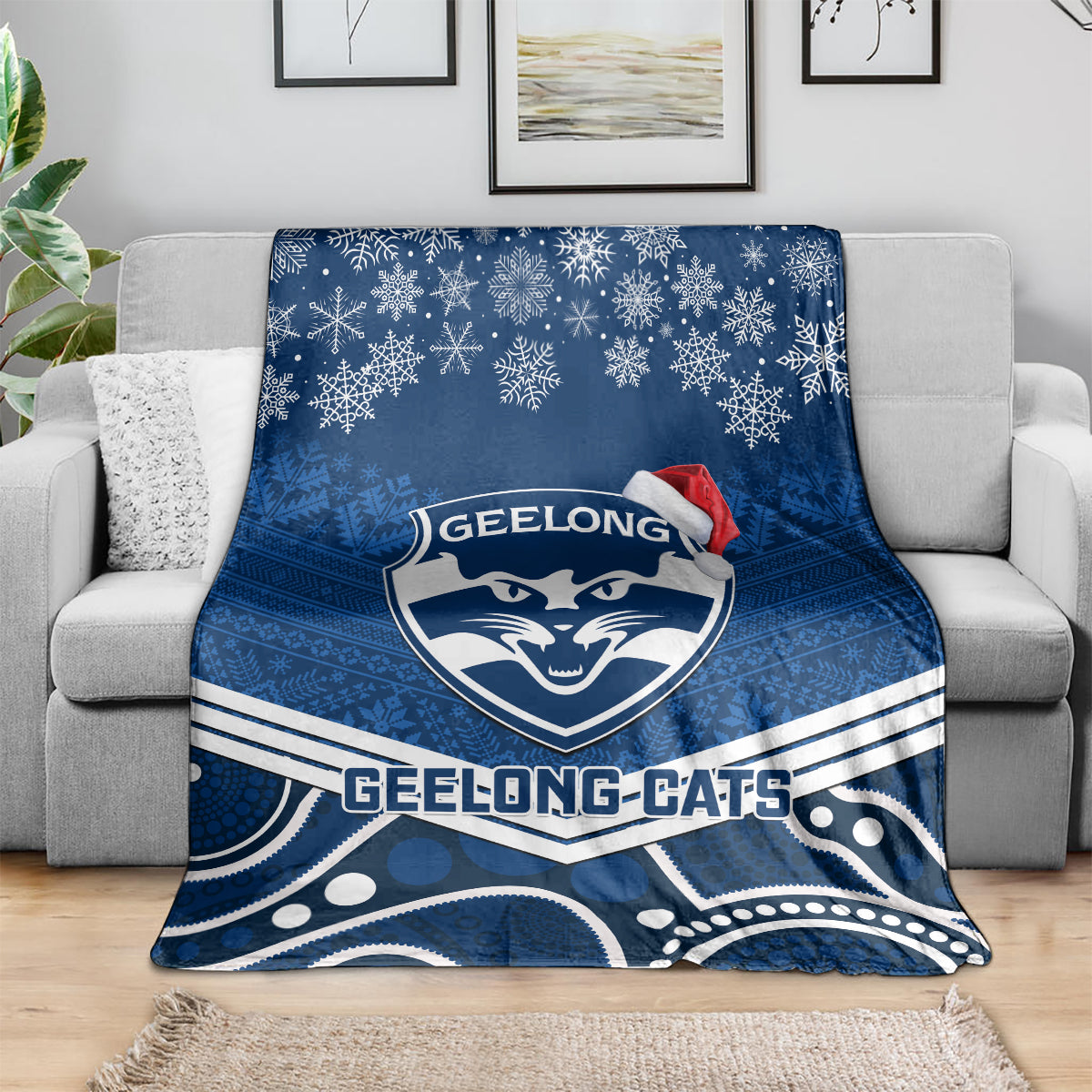 custom-geelong-football-christmas-blanket-merry-xmas-2023-mix-aboriginal-art