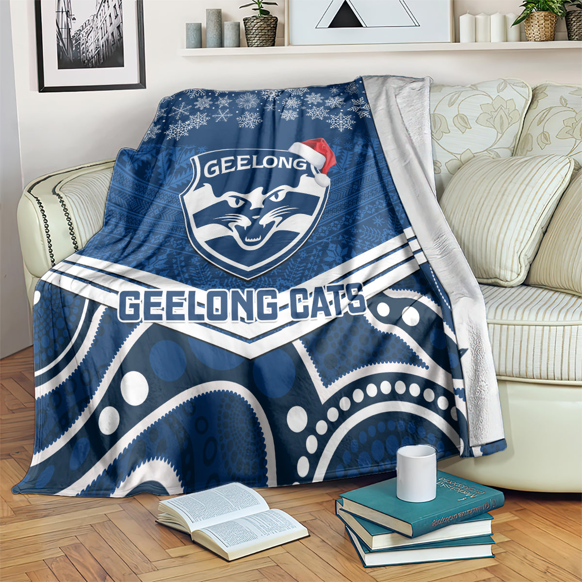 custom-geelong-football-christmas-blanket-merry-xmas-2023-mix-aboriginal-art