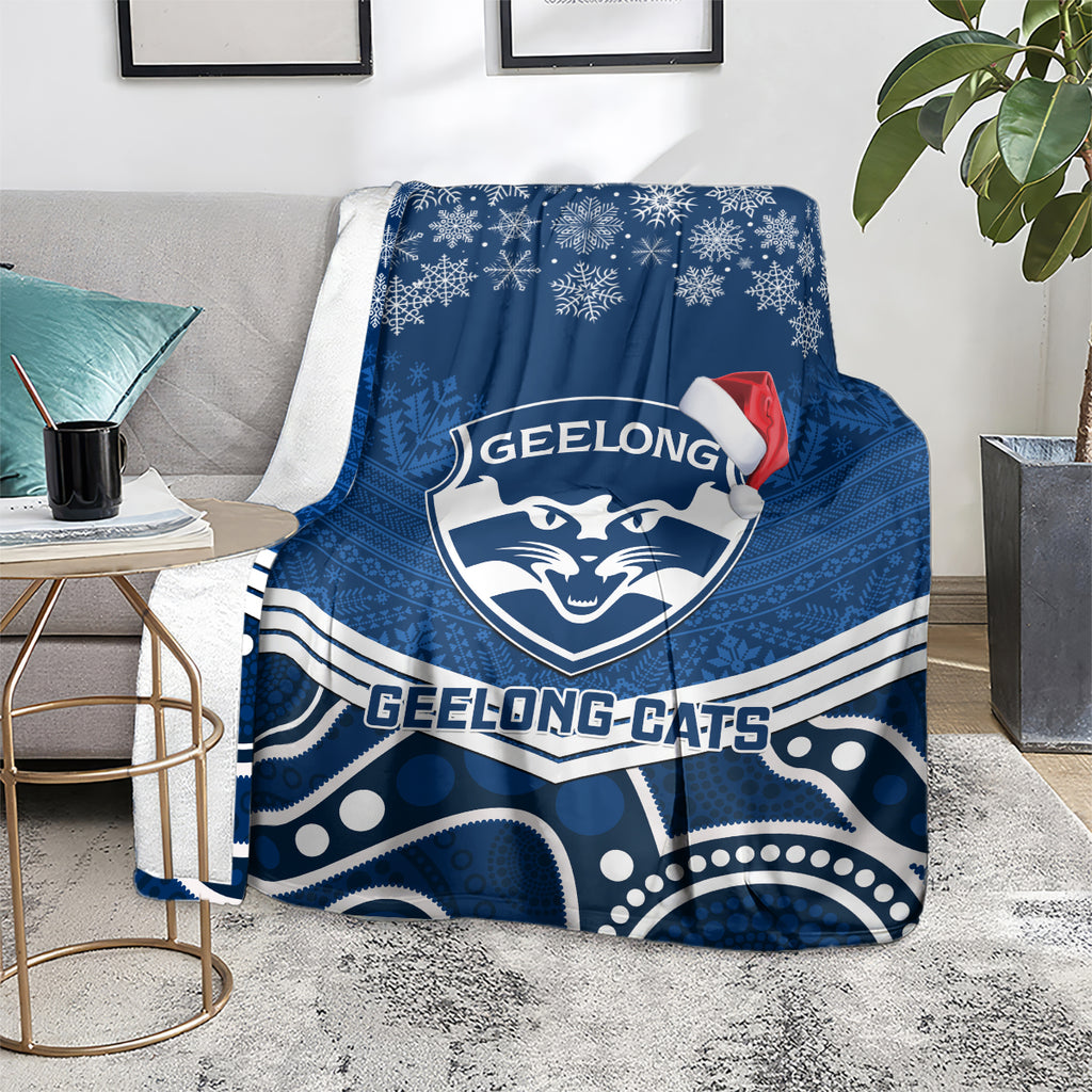 custom-geelong-football-christmas-blanket-merry-xmas-2023-mix-aboriginal-art