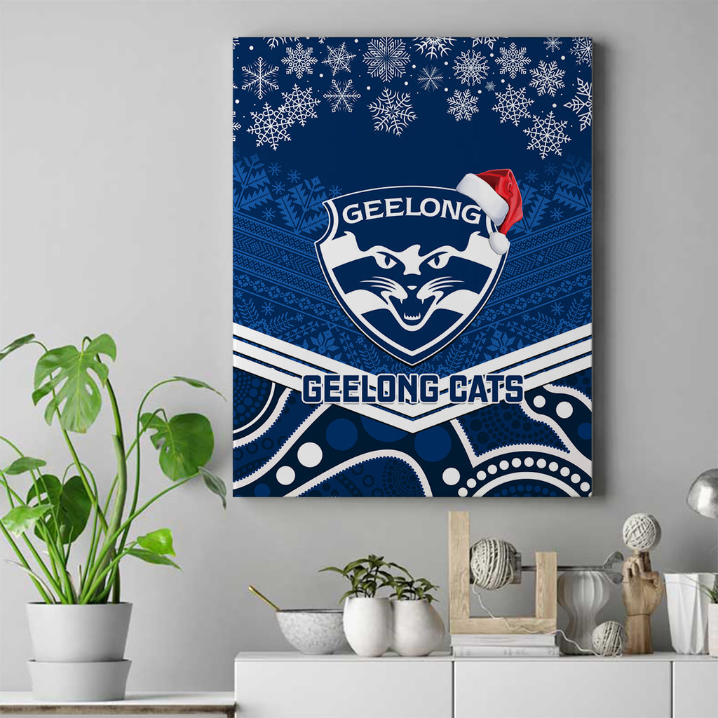 custom-geelong-football-christmas-canvas-wall-art-merry-xmas-2023-mix-aboriginal-art