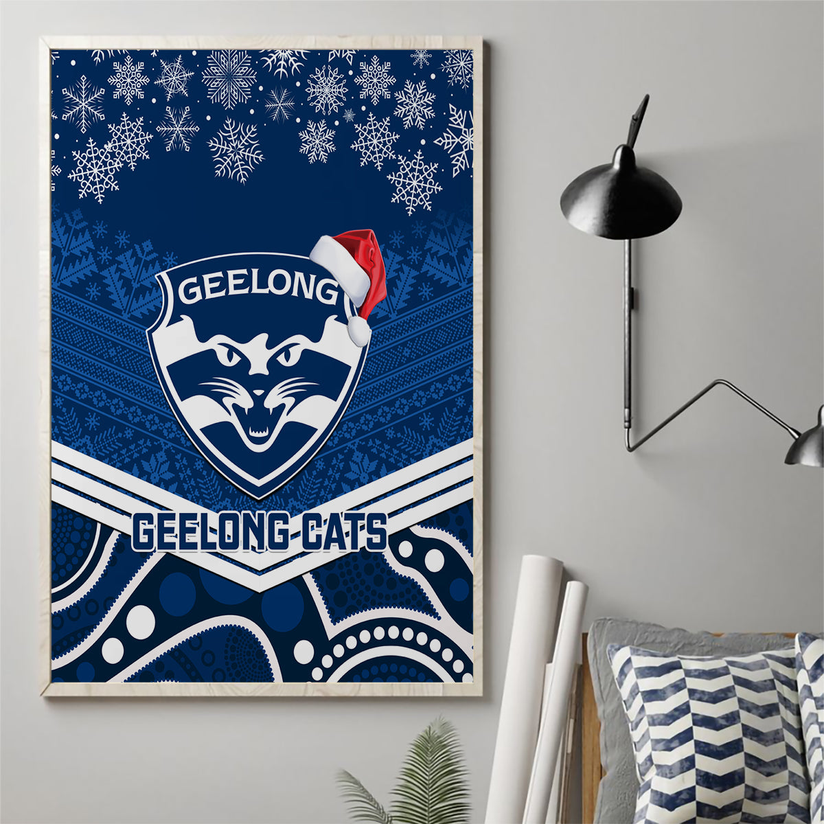 custom-geelong-football-christmas-canvas-wall-art-merry-xmas-2023-mix-aboriginal-art