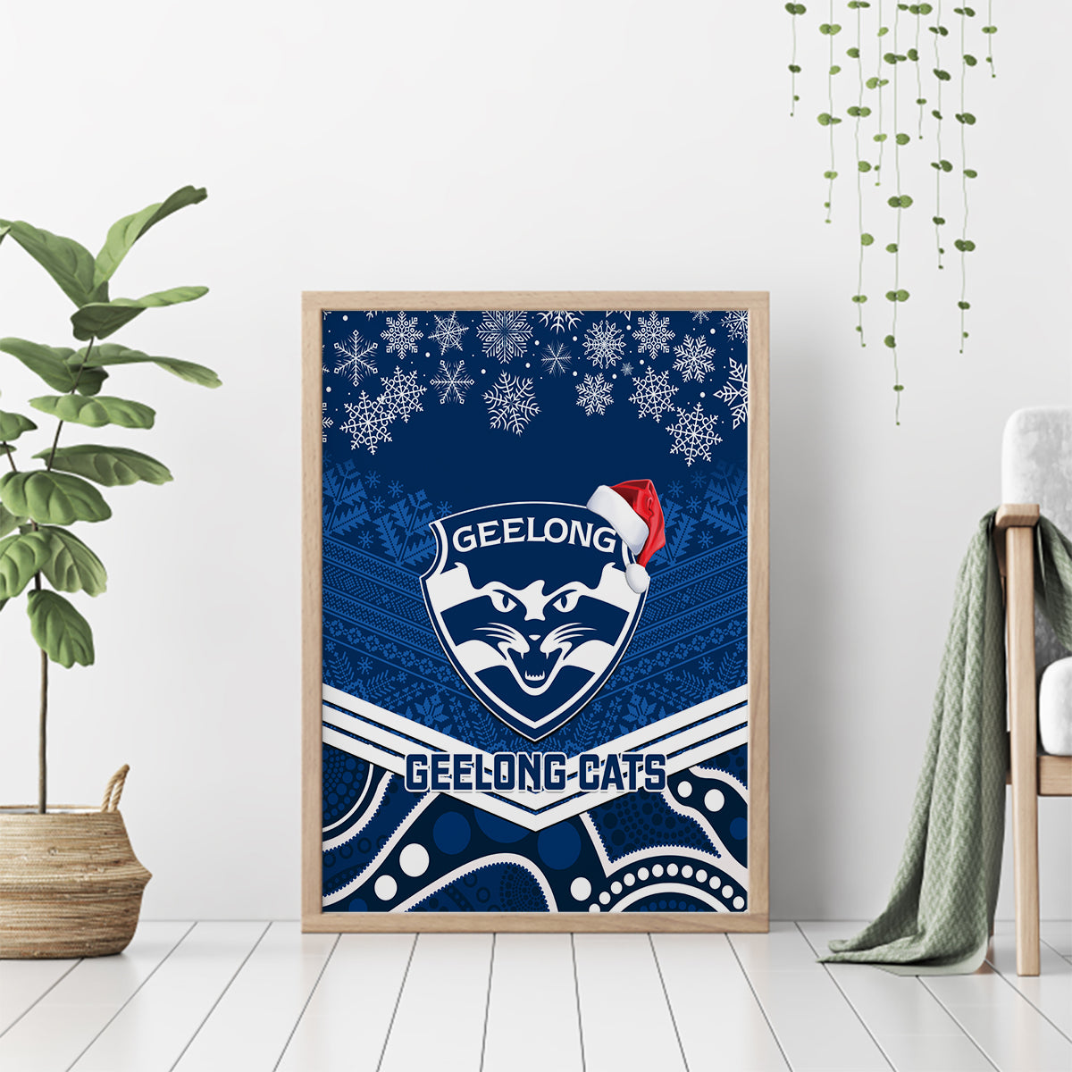 custom-geelong-football-christmas-canvas-wall-art-merry-xmas-2023-mix-aboriginal-art
