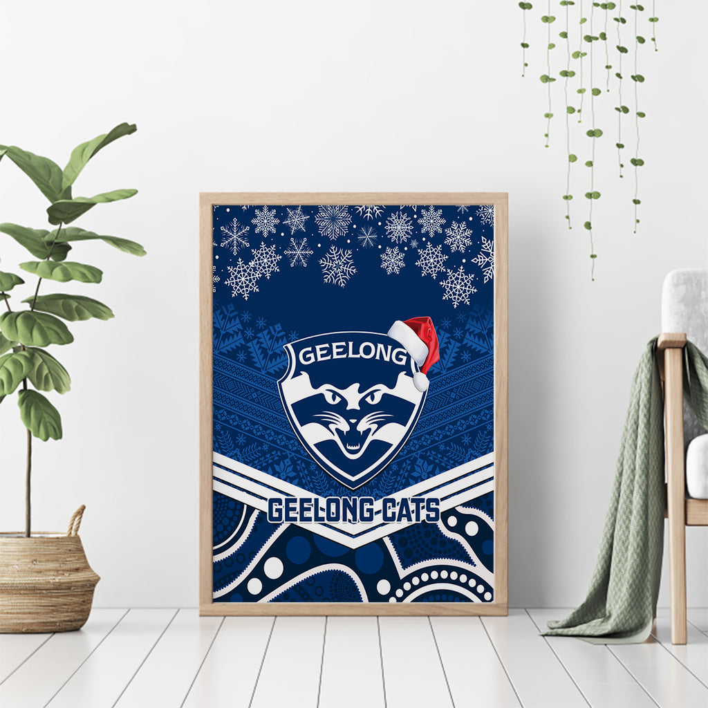 custom-geelong-football-christmas-canvas-wall-art-merry-xmas-2023-mix-aboriginal-art