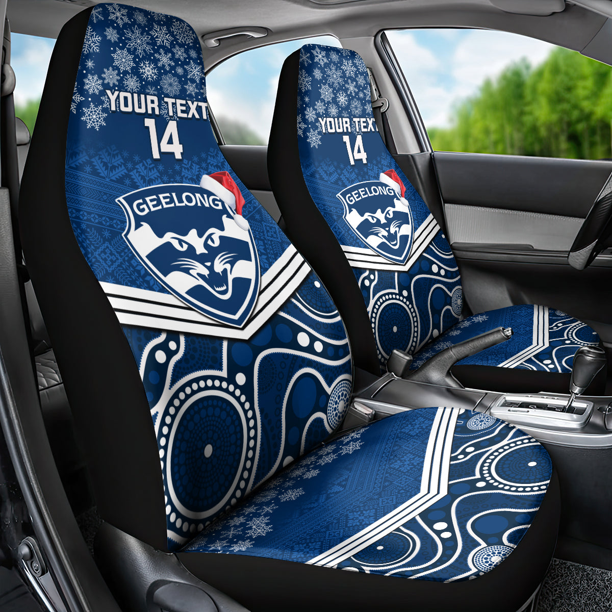 custom-geelong-football-christmas-car-seat-cover-merry-xmas-2023-mix-aboriginal-art