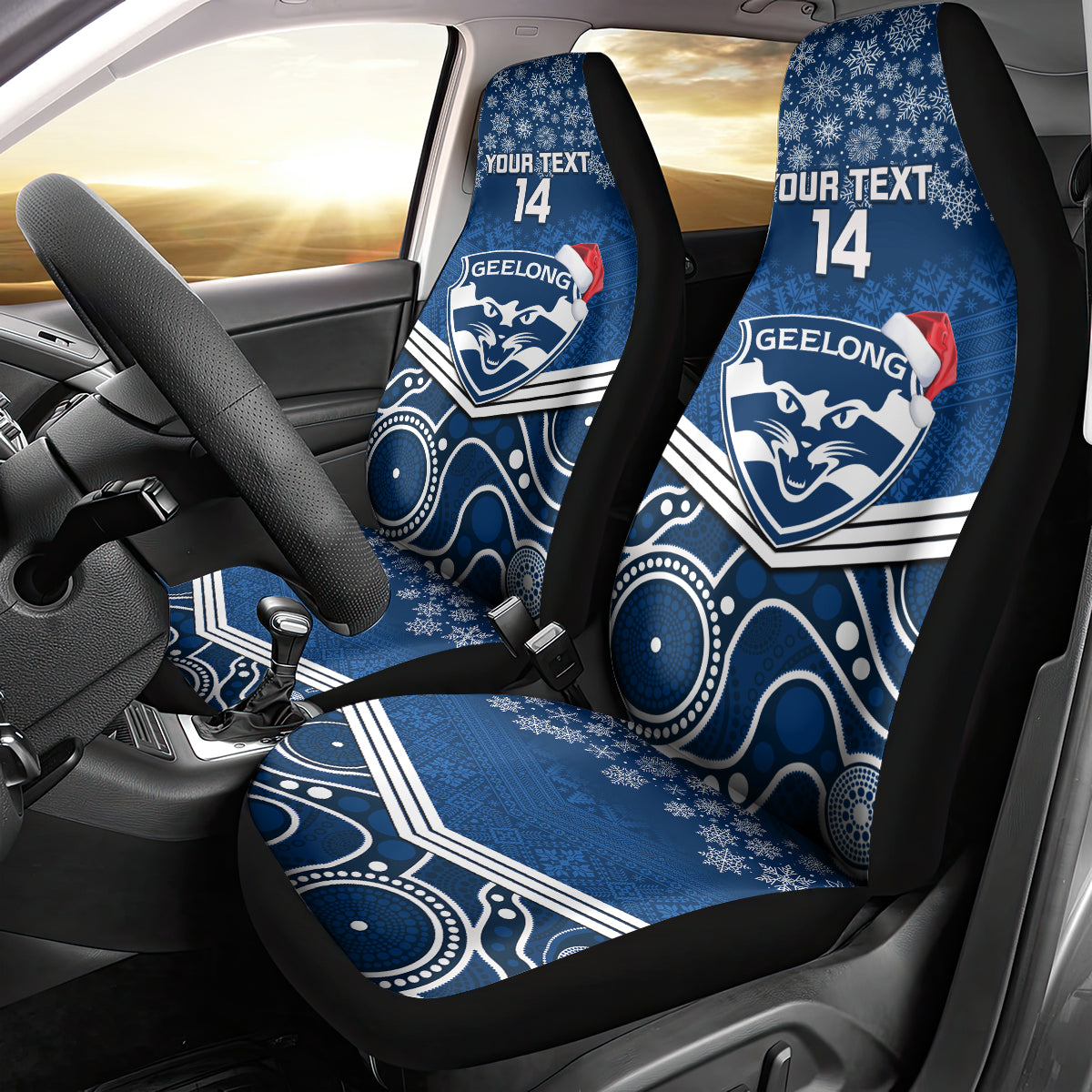 custom-geelong-football-christmas-car-seat-cover-merry-xmas-2023-mix-aboriginal-art
