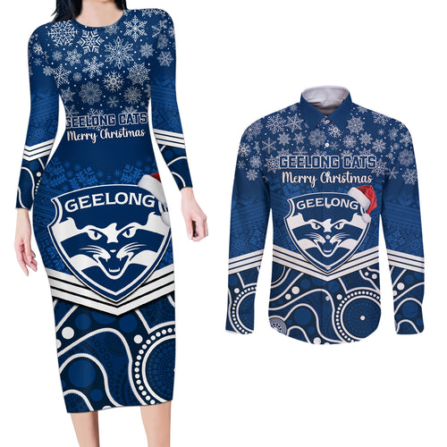 custom-geelong-football-christmas-couples-matching-long-sleeve-bodycon-dress-and-long-sleeve-button-shirt-merry-xmas-2023-mix-aboriginal-art