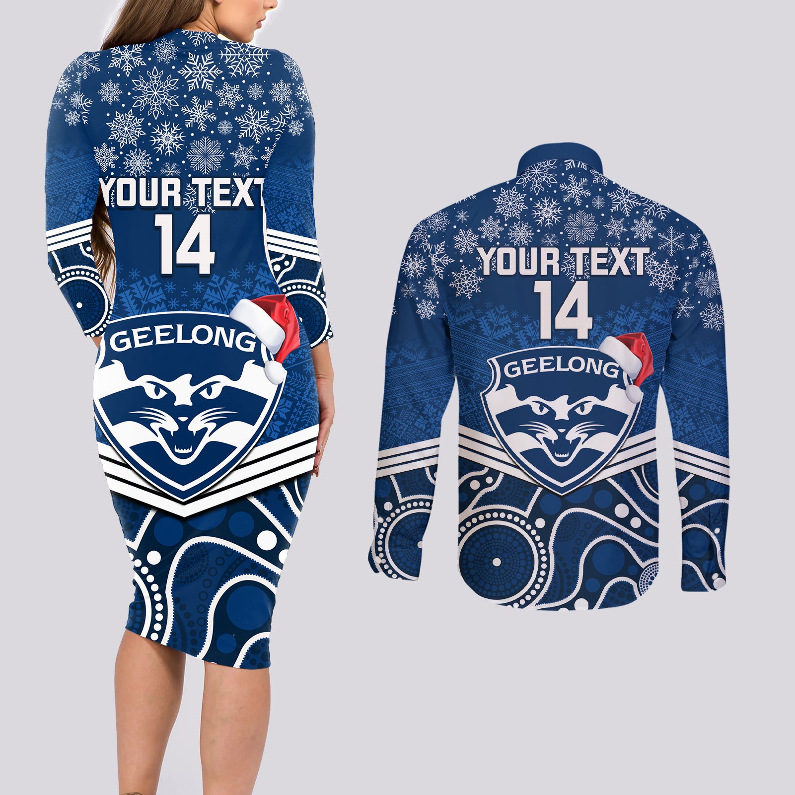 custom-geelong-football-christmas-couples-matching-long-sleeve-bodycon-dress-and-long-sleeve-button-shirt-merry-xmas-2023-mix-aboriginal-art