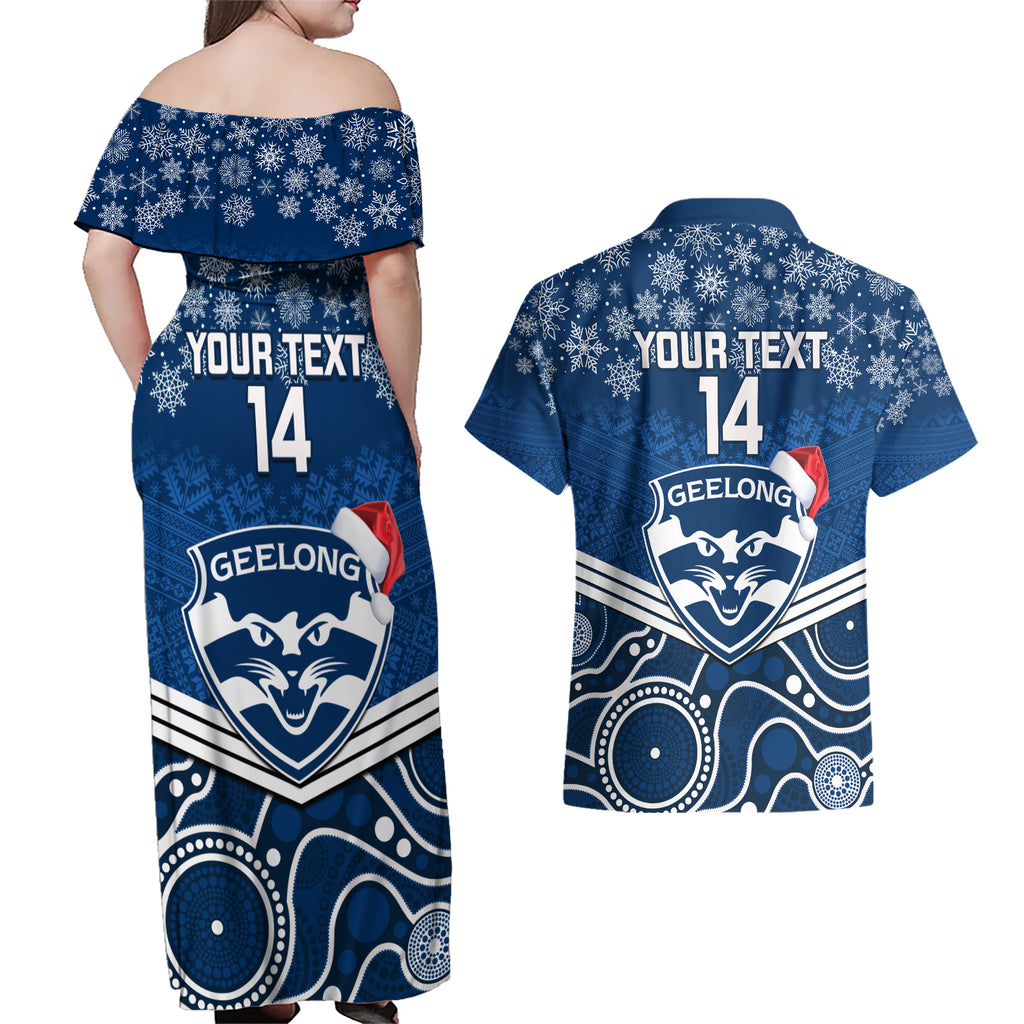 custom-geelong-football-christmas-couples-matching-off-shoulder-maxi-dress-and-hawaiian-shirt-merry-xmas-2023-mix-aboriginal-art