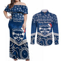 custom-geelong-football-christmas-couples-matching-off-shoulder-maxi-dress-and-long-sleeve-button-shirt-merry-xmas-2023-mix-aboriginal-art